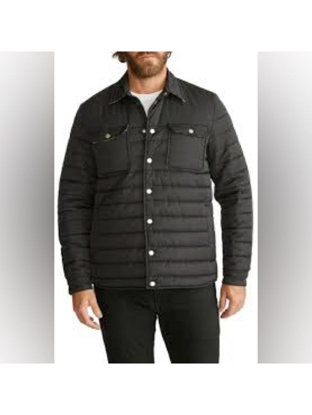 Robert Graham NWT Men's Quilted Padded Shacket Jacket Black Small